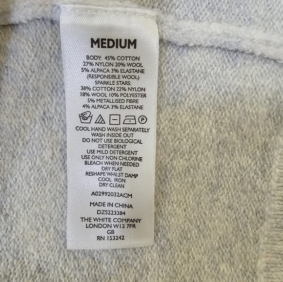 The White company Sparkle Star Cardigan with Alpaca, size US M - Picture 6 of 10